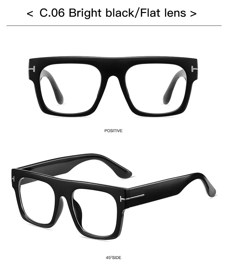 Retro Square Glasses Frames Men Women  Men Vintage Transparent Computer Glasses Oversize Frame Eyeglasses New sunglasses