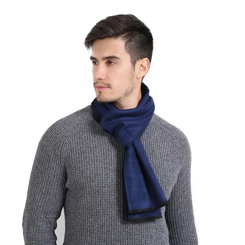 Luxury Brand Winter Plaid Cashmere Men Scarf Warm Checked Pashmina Neck Scarfs Male Business Scarves Christmas Muffler for Men