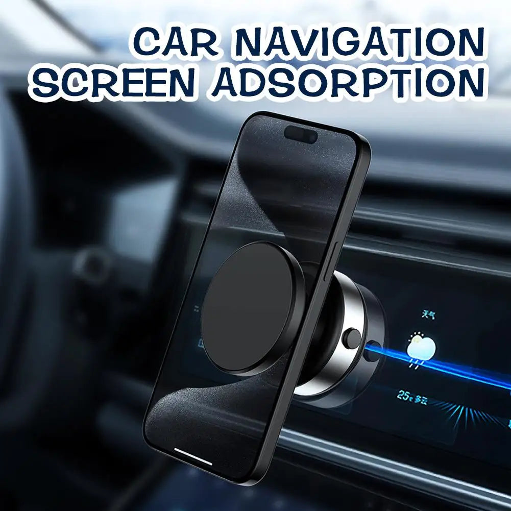 Car Magnetic Vacuum Adsorption Bracket 360 Degree Rotating Aluminum Alloy Mobile Phone Holder For 4.7-inch Or Above Smartphones