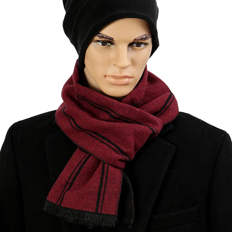 Cashmere Men Scarf Fashion Designer Winter Outdoor Windproof Warm Soft Classic Shawl Thicken Muffler Long Wraps Scarve Male