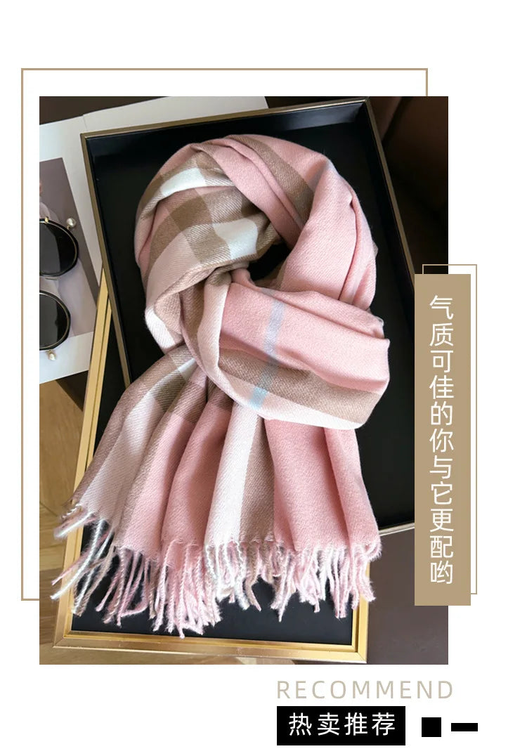 Autumn Winter Fashion Cashmere Imitation Scarf Men Women Warm Thickening Shawl Neckerchief Scarves Accessories Bufanda Tassel