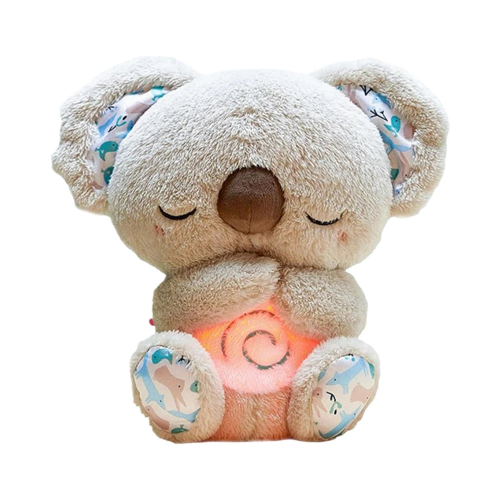 Baby Plush Doll Breathing Bear Baby Soothing Otter Toy Kids Music Sleep Playmate Sleeping Companion Sound Light Doll Toy Gifts