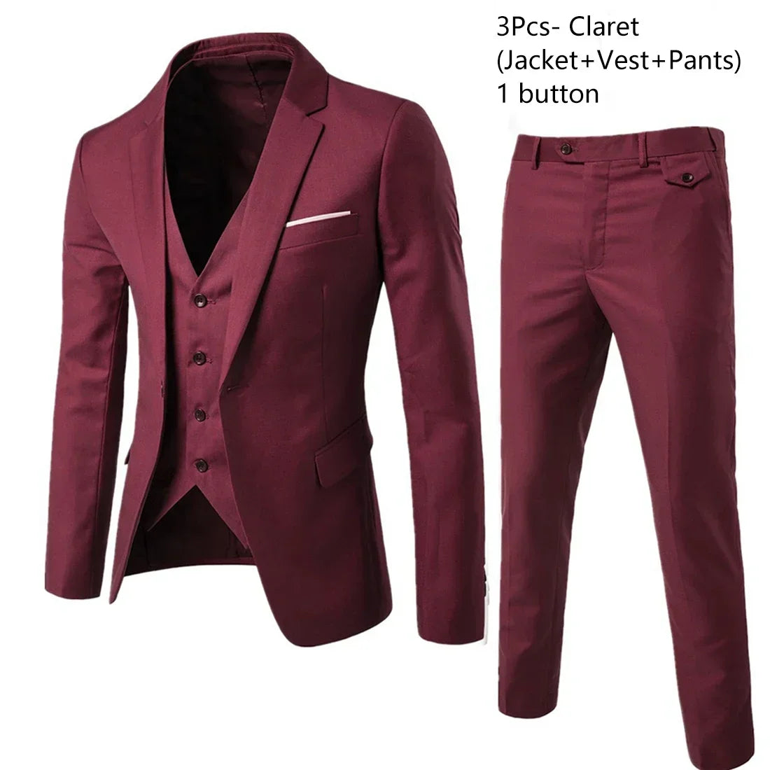 Men Suits For Wedding 3 Pieces Set Elegant Luxury Blazers Outfit Fashion Classic Full Jackets Vest Pants 2024 Formal Costume