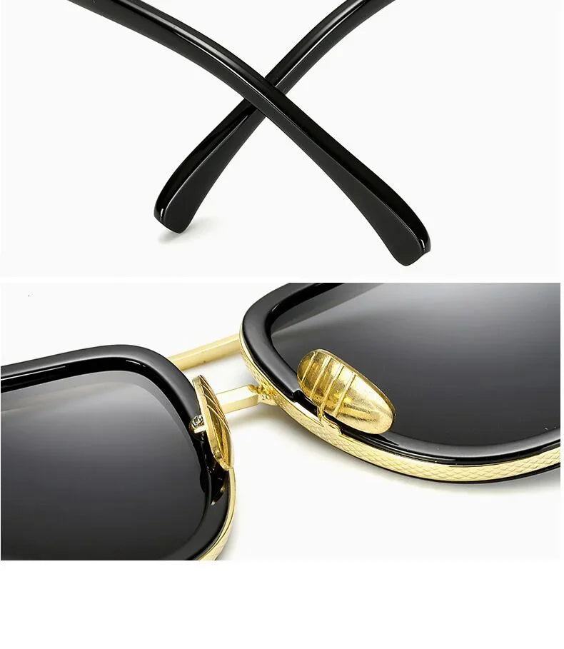 Classic Brand Designer Flat Top Mirror Sun Glasses Square Gold Male Female Superstar Oversized Men Sunglasses Women Glasses