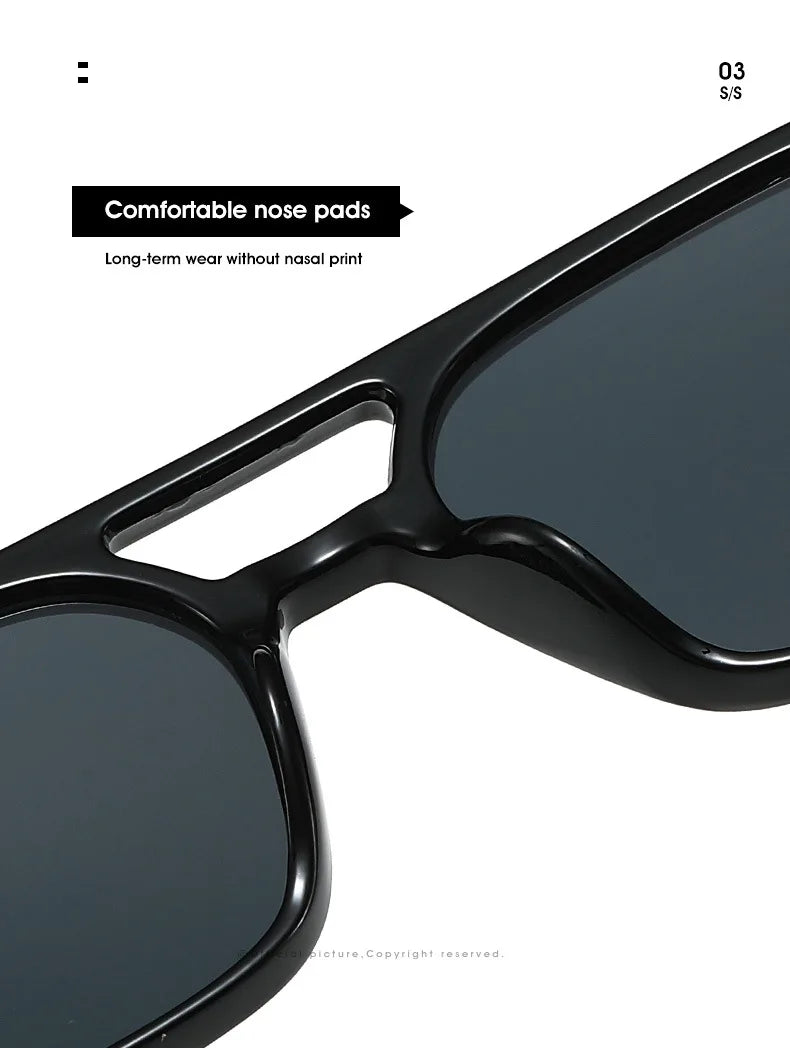 Small Square Frame Double Beam Sunglasses Men And Women Pilot Retro Sunglasses Classic Sunglasses