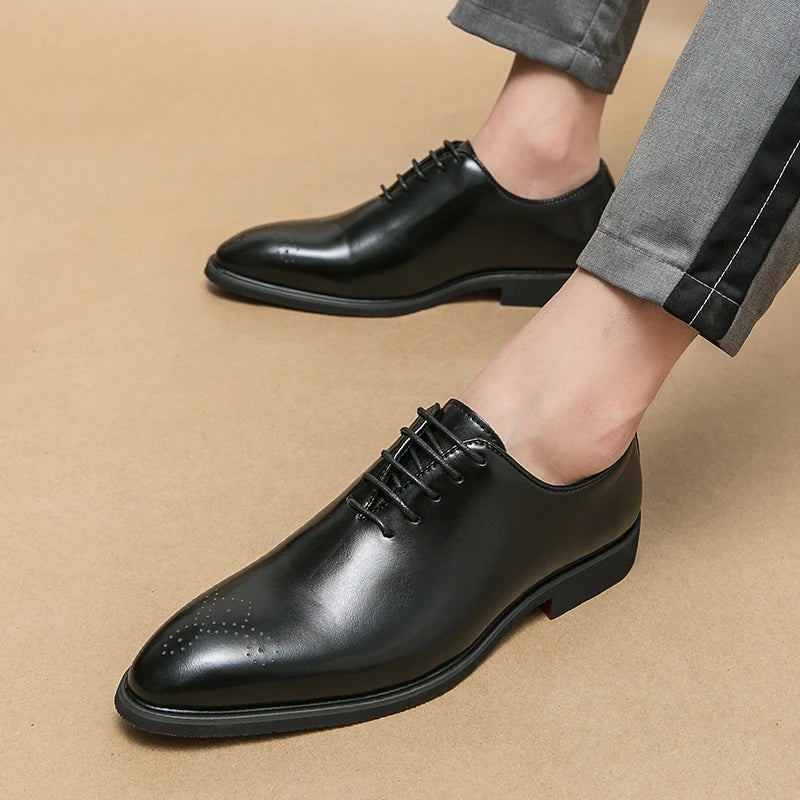 Luxury Mens Leather Shoes High Quality Men's Shoes Fashion Oxford Wedding Men Dress Leather Shoes 2024 Gentleman Office Man Shoe