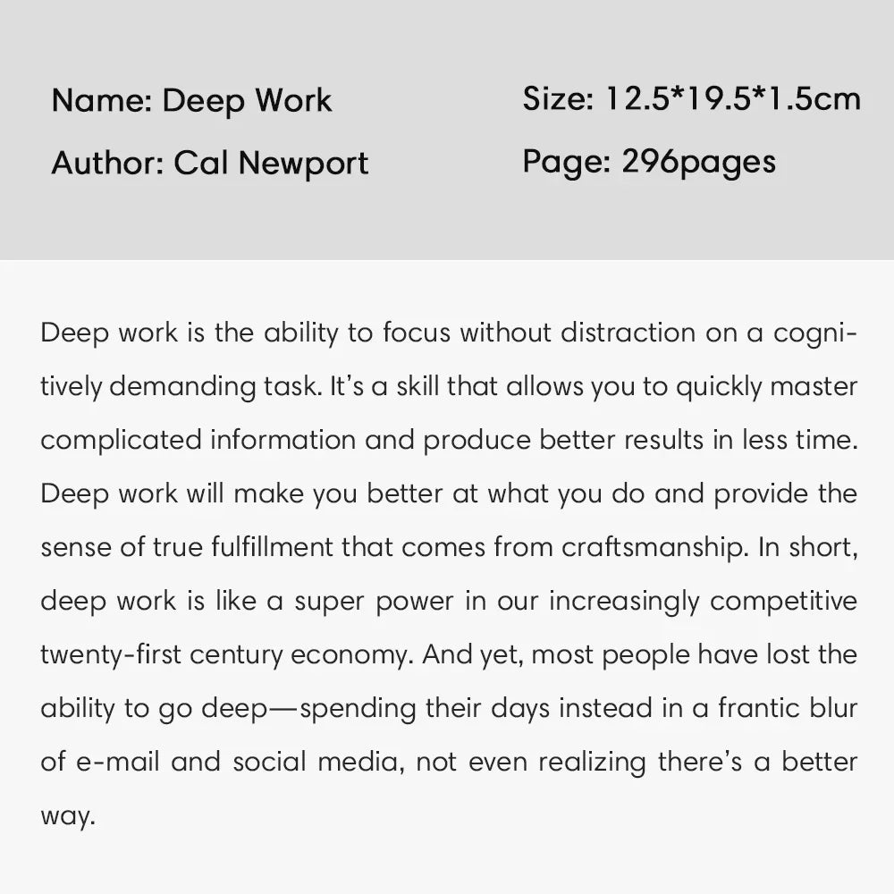 Deep Work By Cal Newport Rules for Focused Success In A Distracted World Leadership & Motivation Books for Adult Paperback