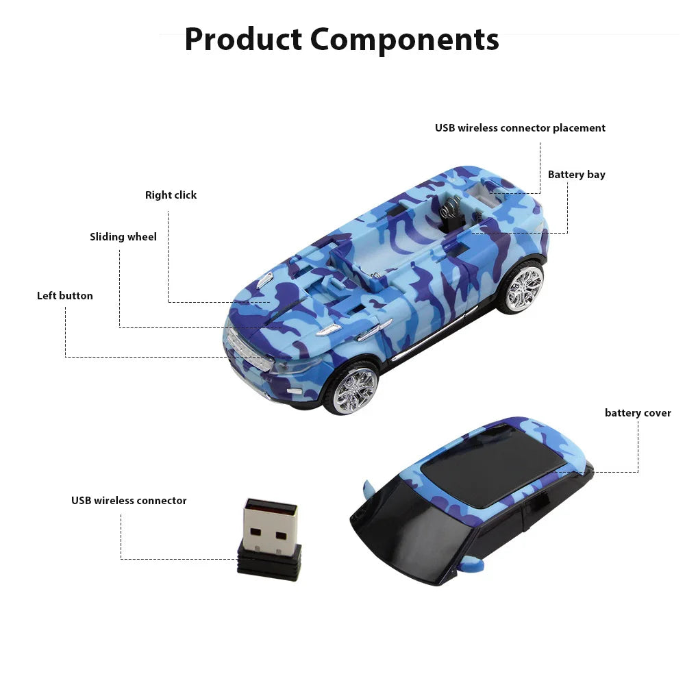 2.4G Wireless Receiver Mouse Wireless Portable Mini Car Model Mouse for Laptop Accessories Mini Small Gift Gaming Mouse