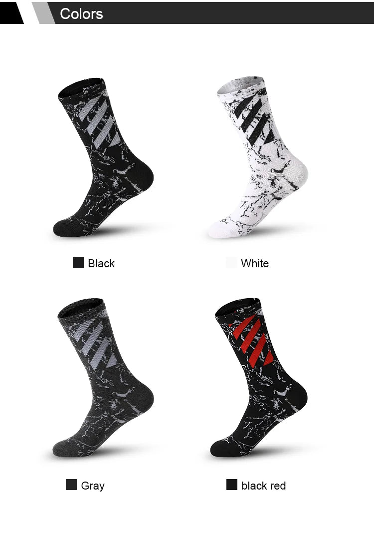 5 Pairs Men's High Rubber Band Waist Couple Mid Tube Sports Solid Socks Spring/Summer Basketball Socks Four Seasons street sock