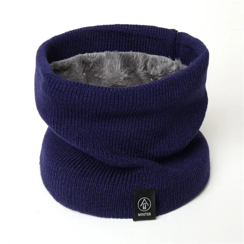 Warm Winter Ring Scarf Women Men Unisex Solid Plus Velvet Knitted Full Face Mask Snood Neck Scarves Bufanda Thick Muffler