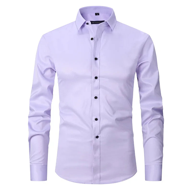 Spring Men's Social Shirt Slim Business Dress Shirts Male Long Sleeve Casual Formal Elegant Shirt Blouses Tops ManBrand Clothe