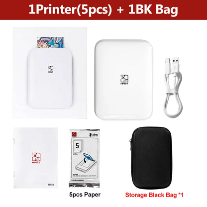 HPRT MT53 Color Photo Printer HD Portable Mini Bluetooth Maker Mobile Handheld Pocket Printing Machine 2x3 Inch Sticker Paper