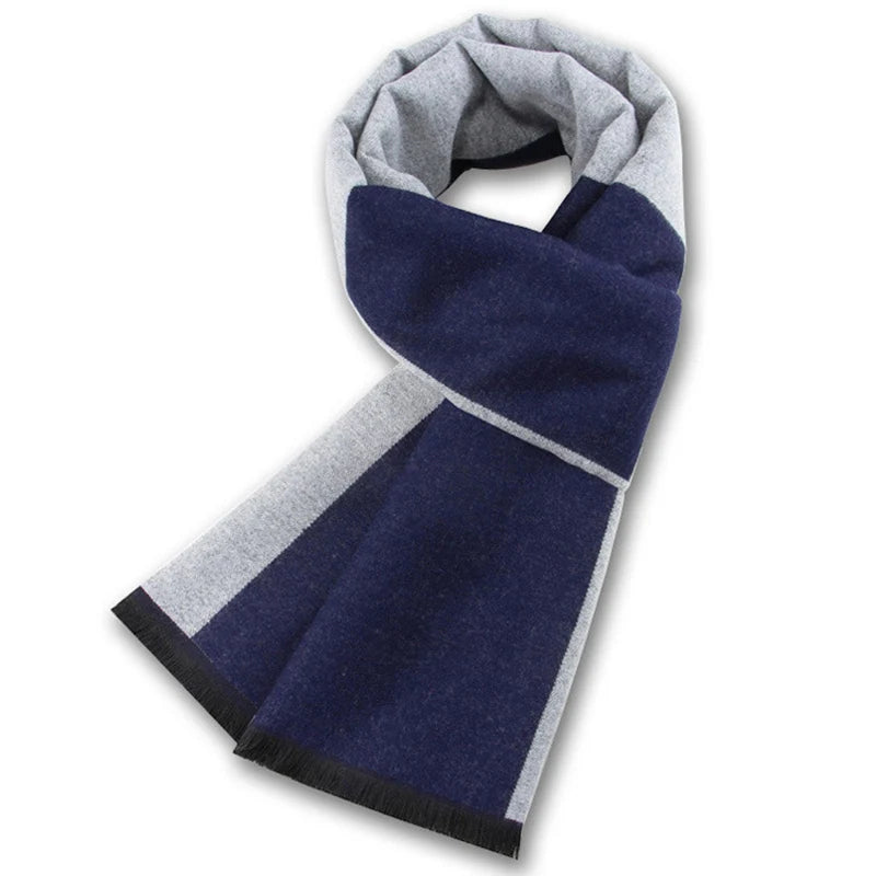 Cashmere Scarf For Men Winter Warm Shawl Big Neckerchief Casual Outdoor Warm Cashmere Scarf Soft Plaid Stripe Pashmina Men Gifts