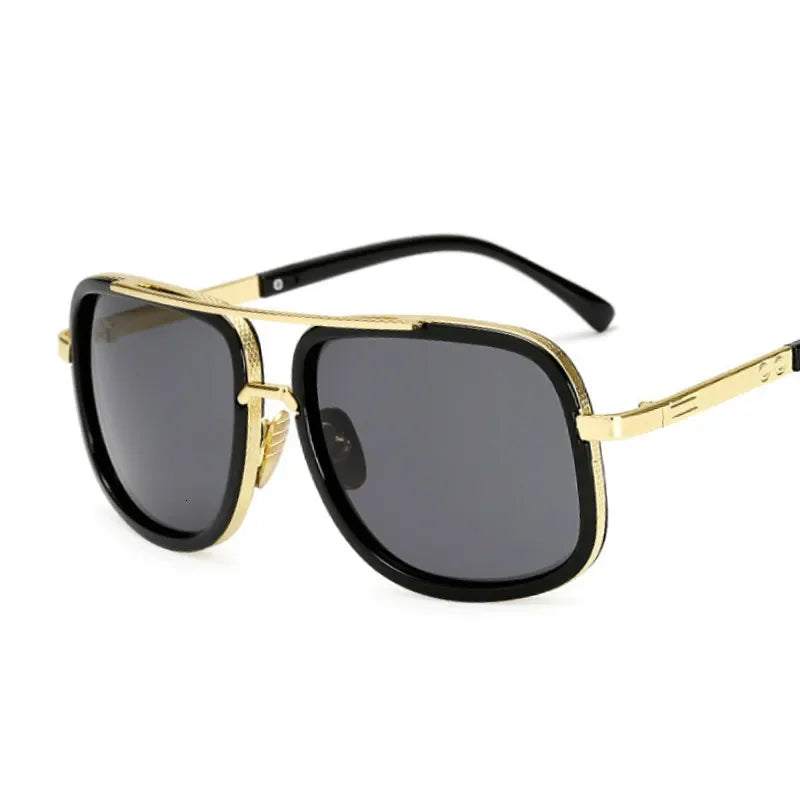 Classic Brand Designer Flat Top Mirror Sun Glasses Square Gold Male Female Superstar Oversized Men Sunglasses Women Glasses