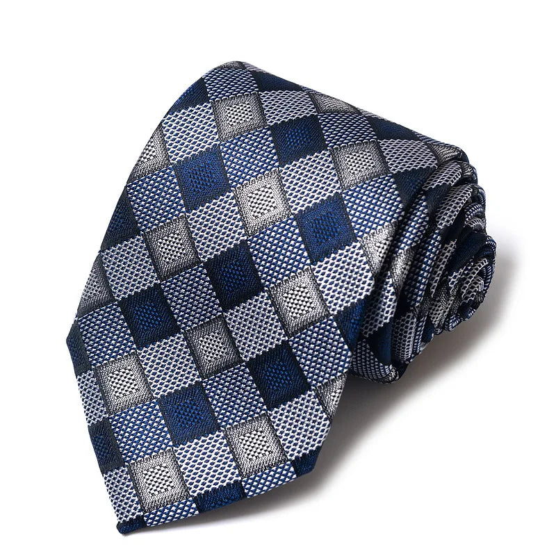 High-quality Wedding Ties For Men Fashion New Style Blue Strip Print Neckties Daily Office Apparel Accessories Gift For Man