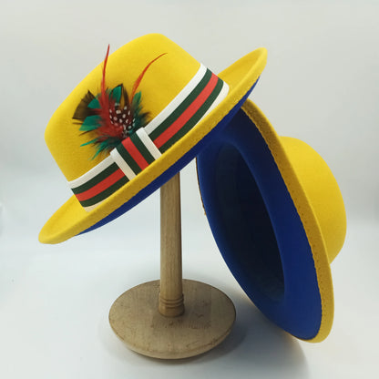bowler hat Men fedora red bottom fedora for women and men  party hat  men hat for winter elastic band felt hat  jazz church hat