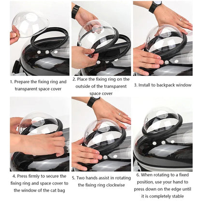 Premium Transparent Breathable SpaceCapsule Pet Backpack Lightweight Portable Carrier Bag for Cats Dogs Travel Outdoor Transport