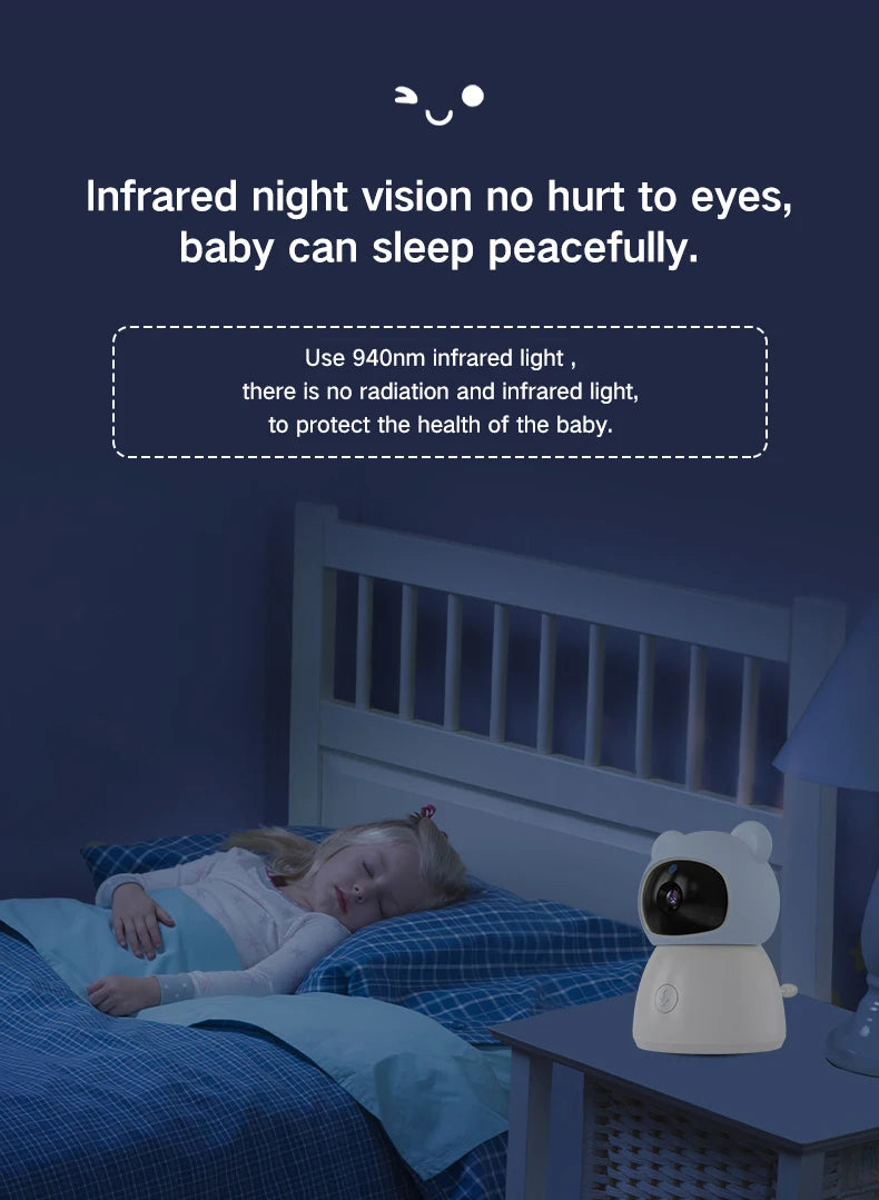 Baby Monitor Camera IR Night Vision Motion Detection Breastfeeding Reminder 5-inch Wifi Baby Monitor with Tuya Smart App