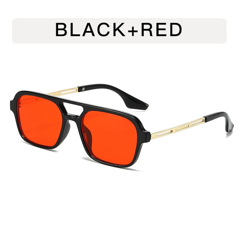 Small Square Frame Double Beam Sunglasses Men And Women Pilot Retro Sunglasses Classic Sunglasses