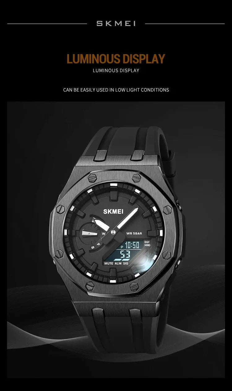 SKMEI 2243 Waterproof Night Glow Electronic Watch  Student Electronic Watch Multi functional Sports  Men's Watch