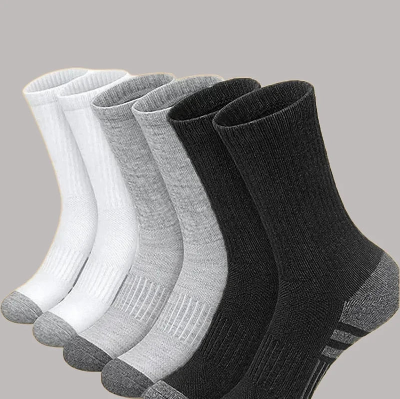 6 Pairs 2024 New Top Quality Men's Outdoor Socks High Long Tube Socks Breathable Soft Ground-Gripping White Black Football Socks