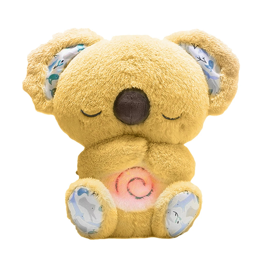 Baby Plush Doll Breathing Bear Baby Soothing Otter Toy Kids Music Sleep Playmate Sleeping Companion Sound Light Doll Toy Gifts