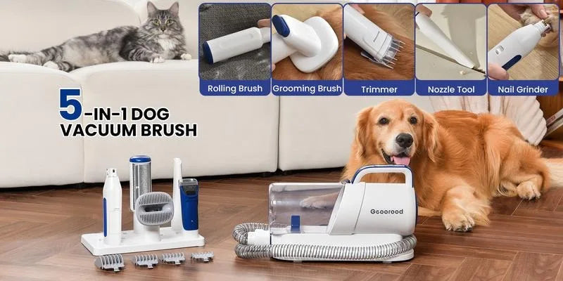 Geoorood Dog Grooming  Vacuum,  2.5L Pet Grooming Kit & Vacuum Suction Pet Hair, Professional Clippers