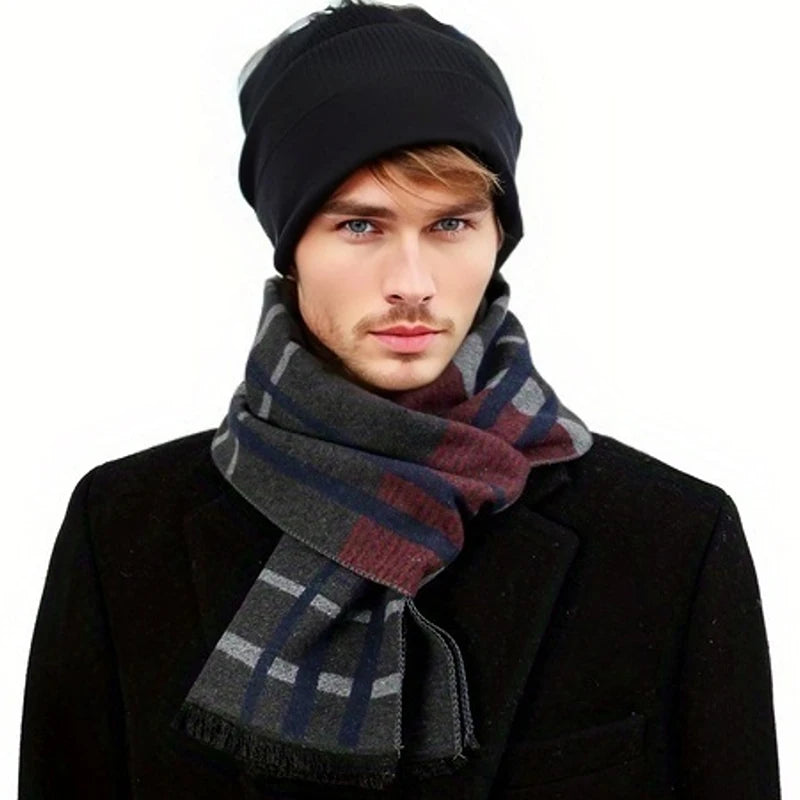 Fashion Scarves Man Autumn Winter Thick Warm Cashmere Business Long Wraps Boy Classic Shawl muffler