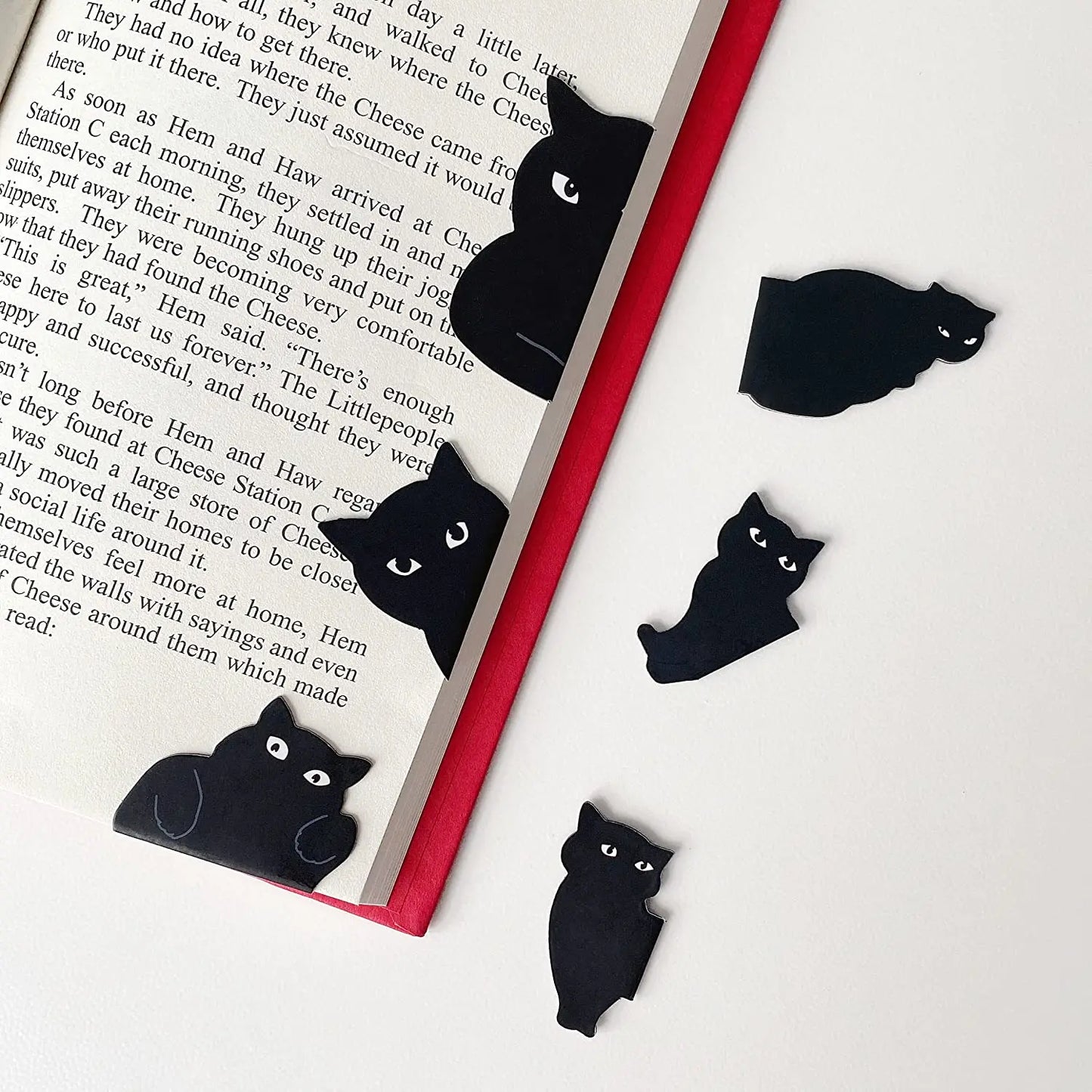 6pcs Black Cat Bookmark for Books Cute Cartoon Magnetic Page Clips Book Marker Unique Reading Gift A7405