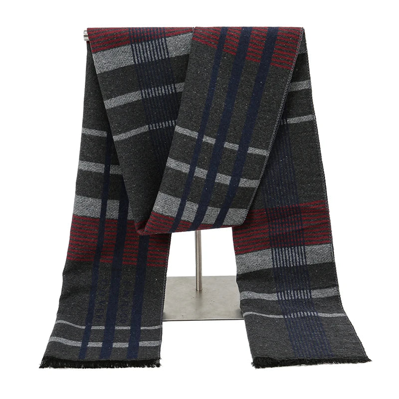 Men's Cotton Scarf Warm Neckerchief Patchwork Striped Scarves Soft Long Casual Male Bufanda Pashmina Shawl