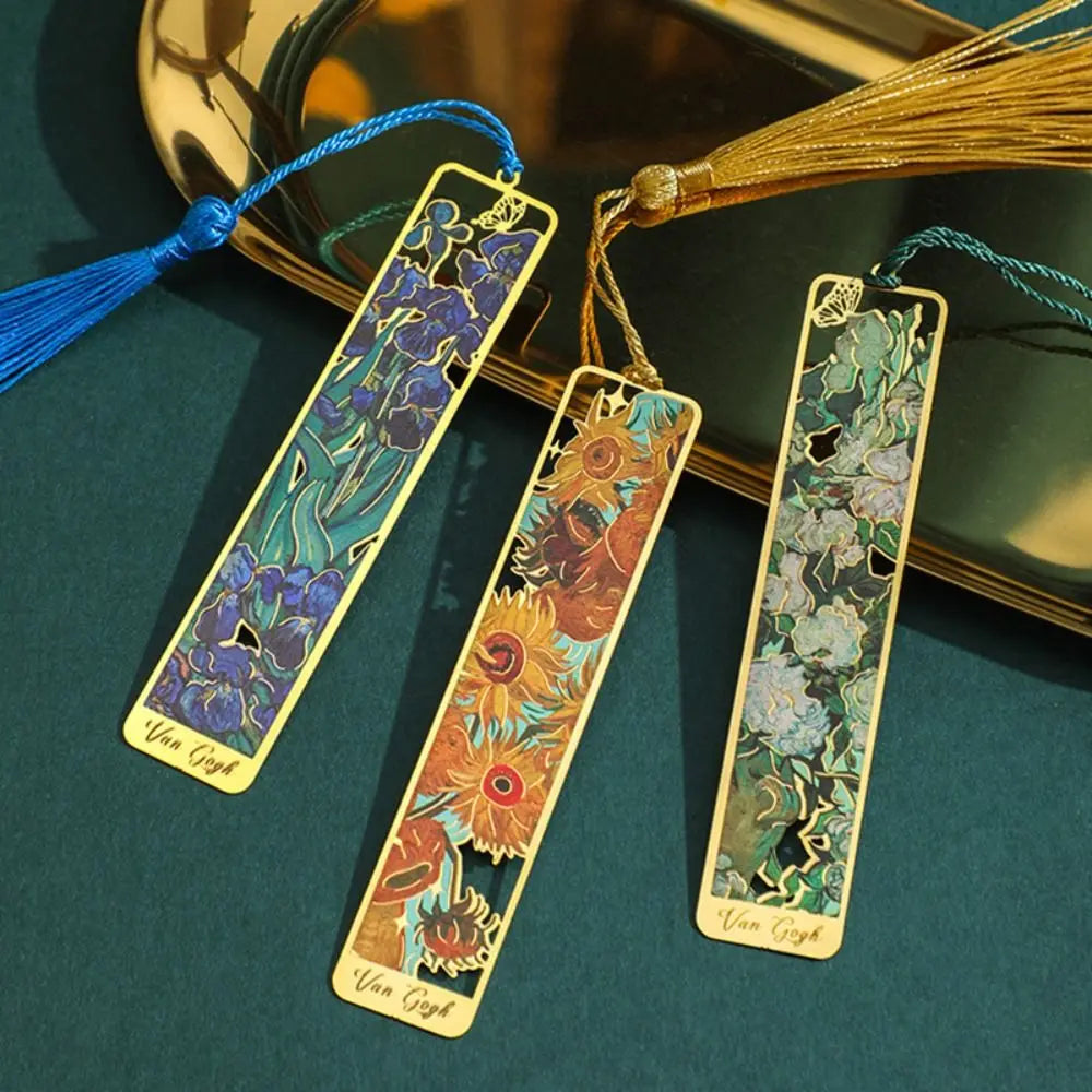 Bookmarks Tassel Pendant Metal Bookmark Retro Stationery Reading Book Clip Student Gift School Office Supplies Pagination Mark