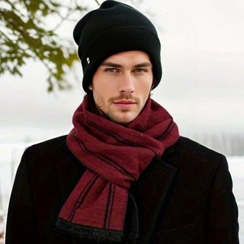 Cashmere Men Scarf Fashion Designer Winter Outdoor Windproof Warm Soft Classic Shawl Thicken Muffler Long Wraps Scarve Male