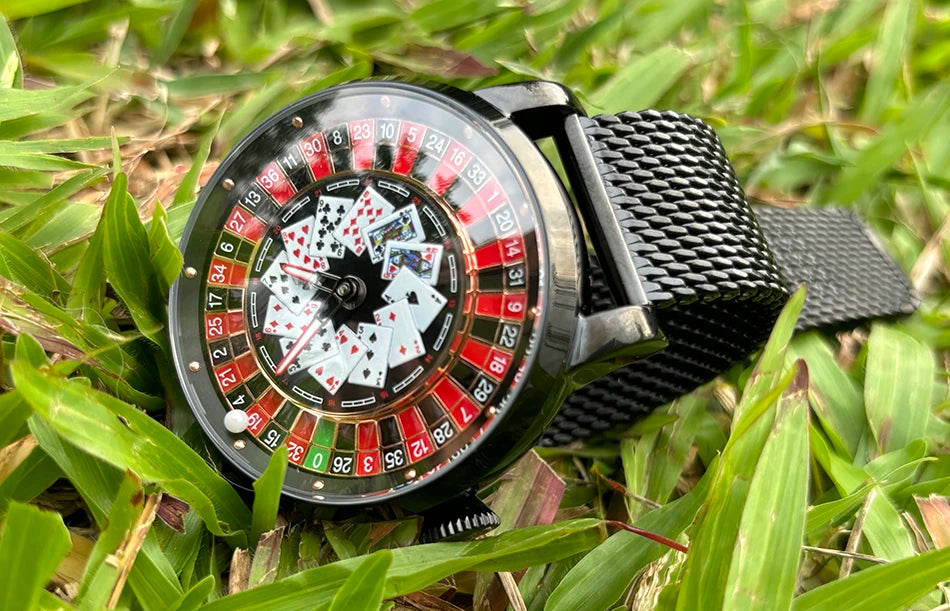 Richard New Mechanical Watch NH36 Sapphire Glass Rotating Dial Las Vegas Roulette Desktop Theme Automatic Watch Men Texas Holdem