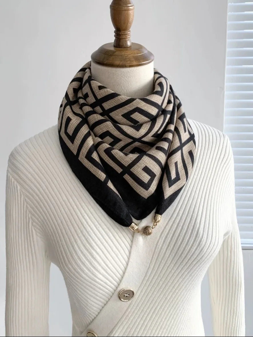 Hot Magnetic Triangle Neck Protection Scarf for Women in Autumn and Winter 2025 New Cotton and Linen Scarf High-end Neck Scarf ﻿