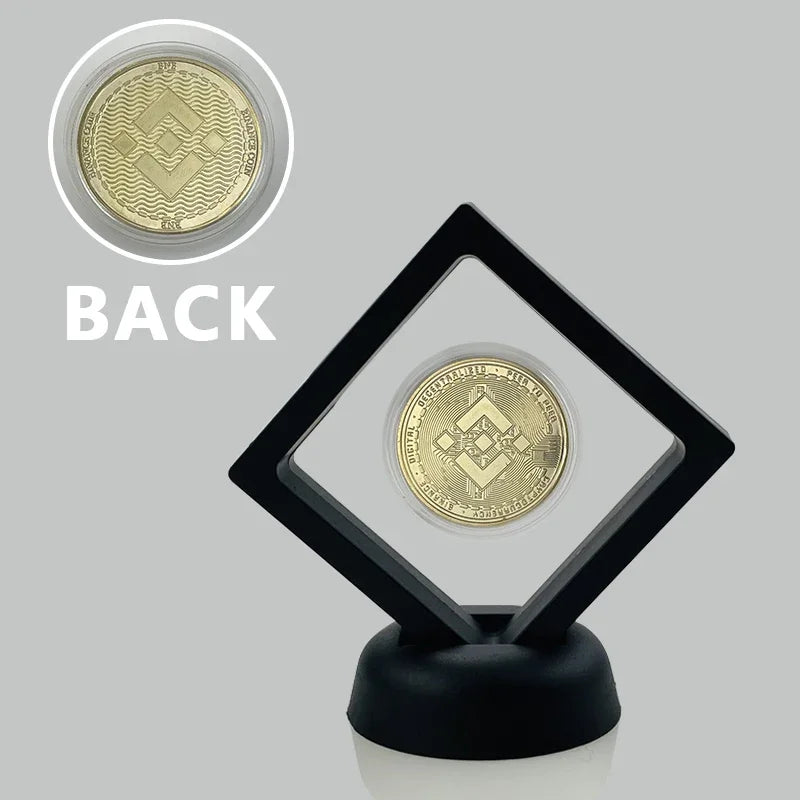 New Product Commemoration Coin Dogecoin Ethereum BNB TRX Ripple Cardano Crypto Bitcoin Litecoin Cryptocurrency With Nice Stand