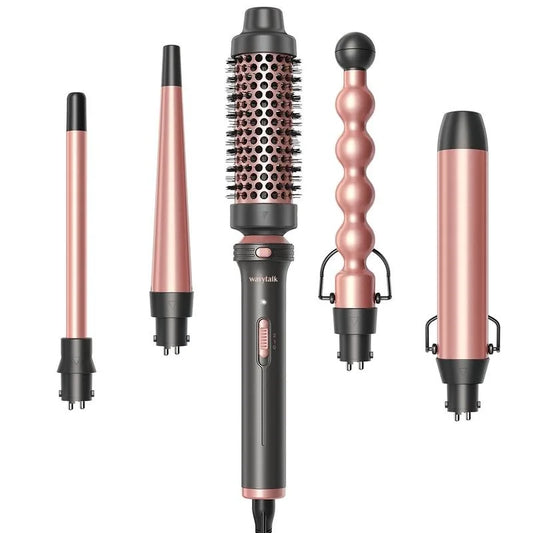 Wavytalk 5 in 1 Curling Wand Set With Thermal Brush