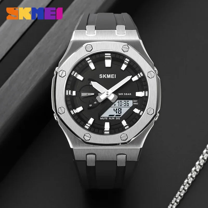 SKMEI 2243 Waterproof Night Glow Electronic Watch  Student Electronic Watch Multi functional Sports  Men's Watch