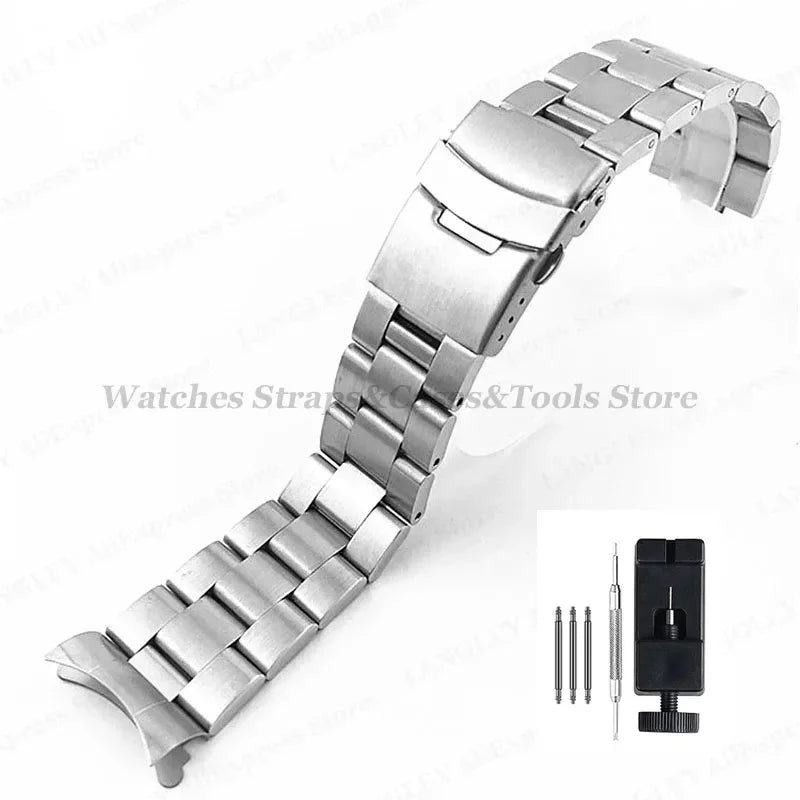 Luxury Solid Stainless Steel Band 18mm 19mm 20mm 21mm 22mm Straps for Seiko for Jubilee for Oyster Belt Men's Watch Accessories