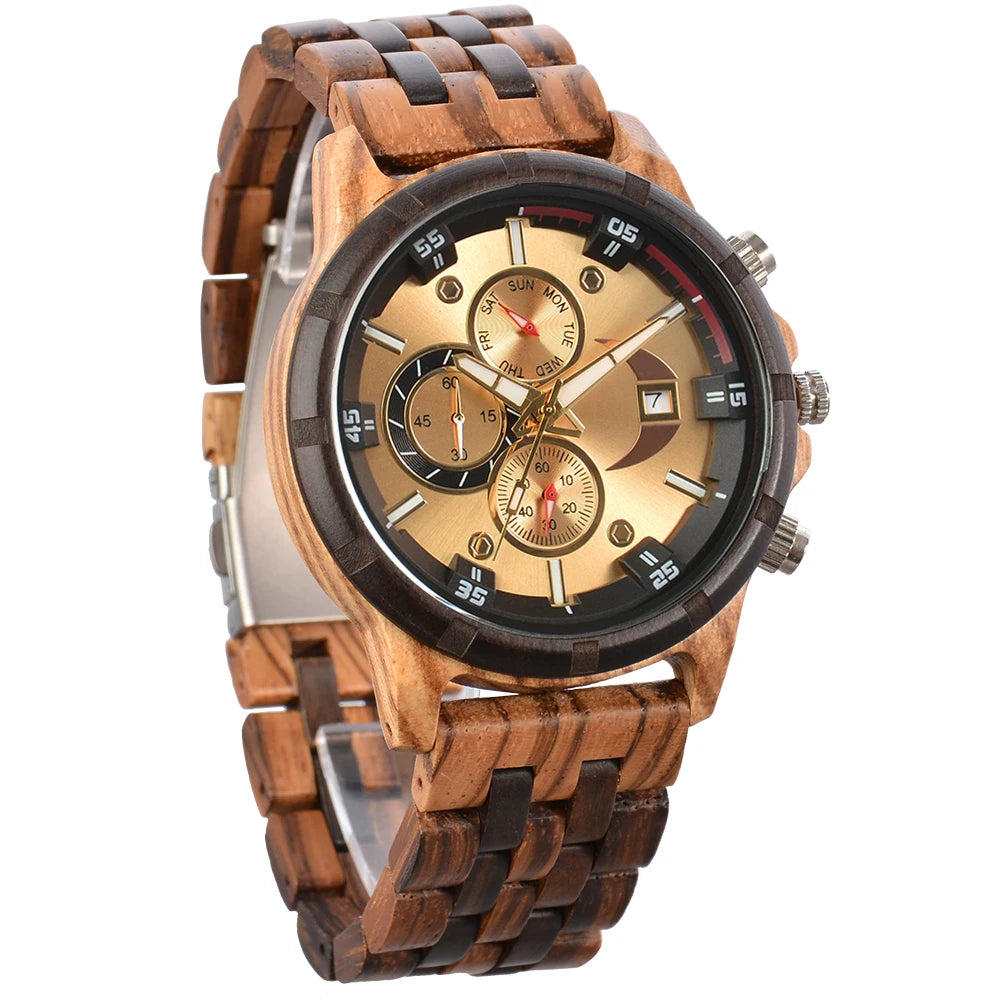 Men Wood Wrist Watch Fashion Quartz Wriwatches Timepieces Chronograph Men's Wooden Watches Gift Driopshipping reloj madera