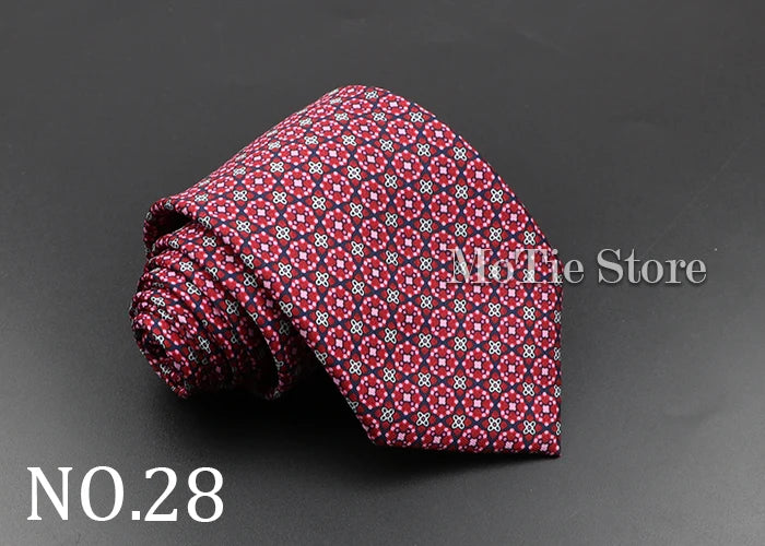 Men's Fashion Silk Tie 7.5cm Soft Novelty Necktie Blue Green Orange Color Ties For Men Dot Floral Bowtie Wedding Business Gift