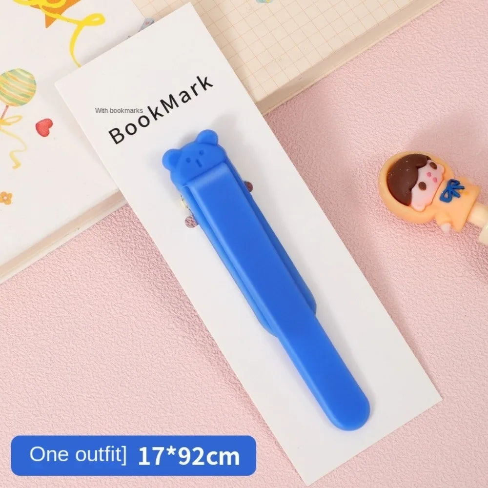 Soft Silicone Bookmark Clip Color Page Divider Creative Bookmark Buckle Automatically Follow Bookmark School Office Supplies