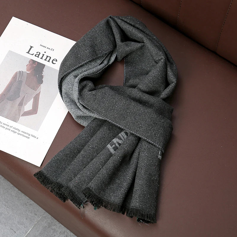 Cashmere Men Scarf Fashion Designer Winter Outdoor Windproof Warm Soft Classic Shawl Thicken Muffler Long Wraps Scarve Male