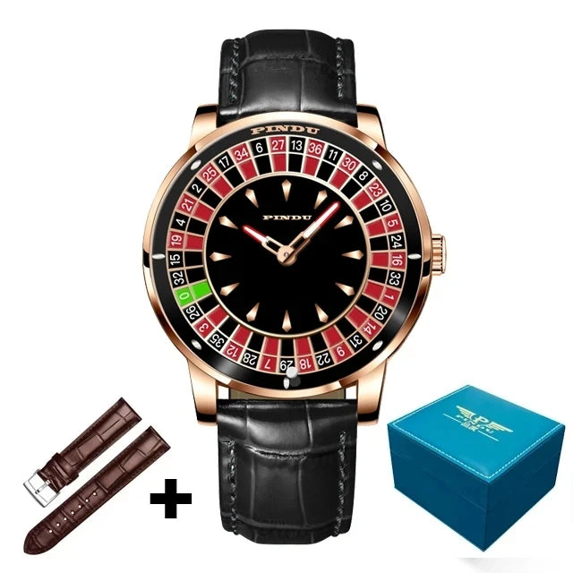 2024 Jacob&Co PINDU Design Men's Watch Top Brand Luxury Mechanical Leather Strap Men's Waterproof Montre Homme+ Exquisite Box