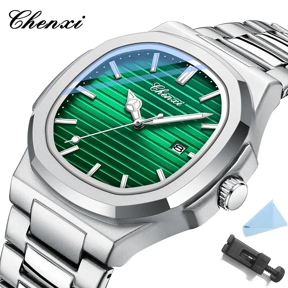 CHENXI 8222 Luxury Gold Stainless Steel Luminous Casual Business Watch For Men Fashion Quartz Wristwatches Waterproof