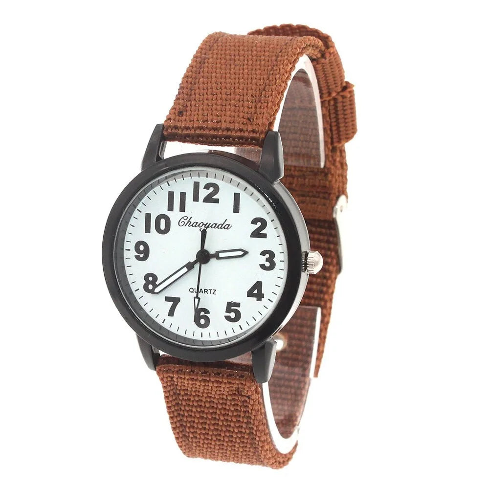 Children Kids Watch Military Fabric Nylon Band Student Boy Girls Watches Quartz Analog Army Men Women Quartz Wrist Watches