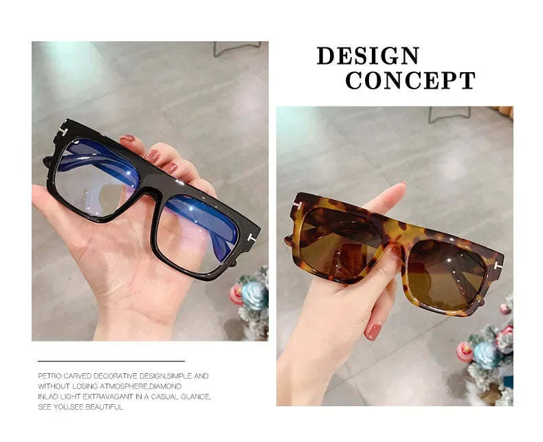 Retro Square Glasses Frames Men Women  Men Vintage Transparent Computer Glasses Oversize Frame Eyeglasses New sunglasses