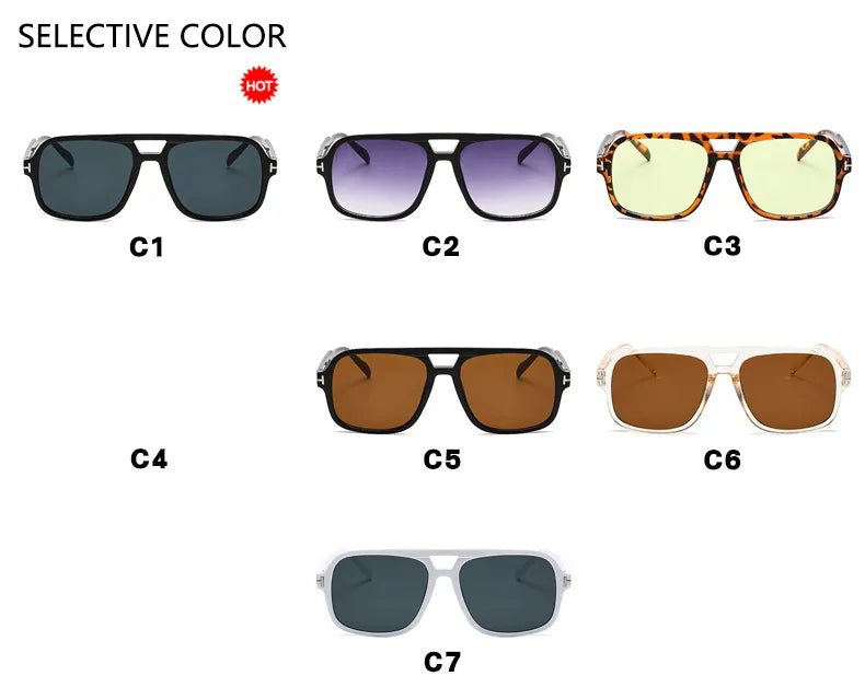 New Women Sunglasses Men High End Street Vintage Retro Modern Large Frame Pilot Sun Glasses Hip Hop Bouncy Sun Glasses UV400