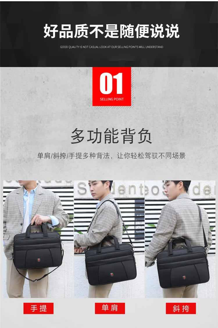 Simple Tote Men Business Briefcase Handbag For 15 Inch Laptop Bags Large Capacity Shoulder Bags Travel Notebook Messenger Bag