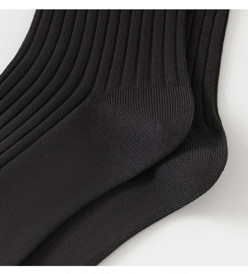 3pairs Men's Cotton Socks Casual Breathable Men's Solid Color Black High-Quality Socks Office Business Sok