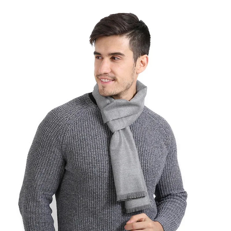 Luxury Brand Winter Plaid Cashmere Men Scarf Warm Checked Pashmina Neck Scarfs Male Business Scarves Christmas Muffler for Men